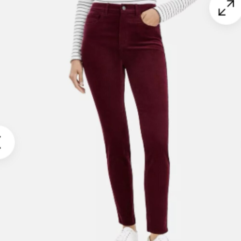 LOFT Corduroy Pants Women's Skinny Red Stretch Low Rise size 0
